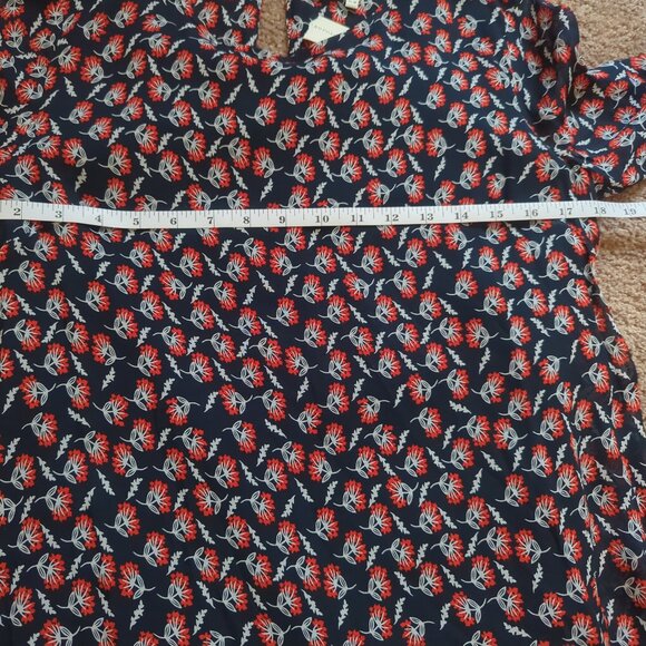 NWT Anthropolgie Floral Stellar Midi Dress Navy Red Size 4 - Picture 9 of 9